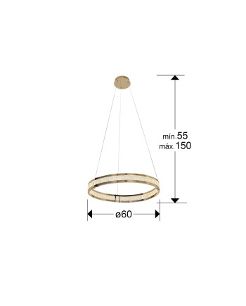 LORIAN- LAMPARA 1 ARO DORADO BRILLO